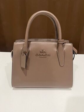 Coach Leather Satchel in Taupe Color